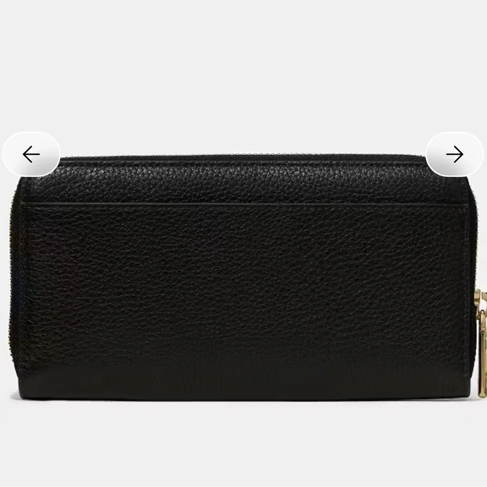 Kate Spade Black Gold Zip-Around Wallet cards wrap around coin purse - Picture 3 of 3